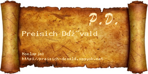 Preisich Dévald névjegykártya